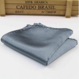 Boys Gunmetal Grey Satin Pocket Square Handkerchief